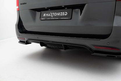 Diffusor Heck Ansatz für Mercedes-Benz V-Klasse AMG-Line W447 Facelift  schwarz Hochglanz