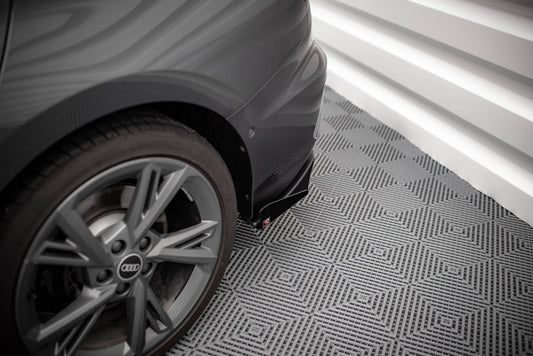 Street Pro Heck Ansatz Flaps Diffusor +Flaps für Audi S3 Limousine 8Y schwarz Hochglanz