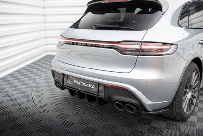 Diffusor Heck Ansatz für Porsche Macan Mk1 Facelift 2 schwarz Hochglanz