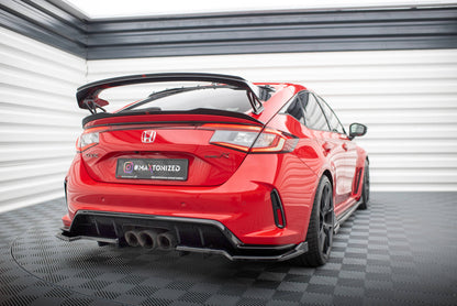 Mittlerer Cup Diffusor DTM Look Heck Ansatz V.2 für Honda Civic Type-R Mk 11 schwarz Hochglanz