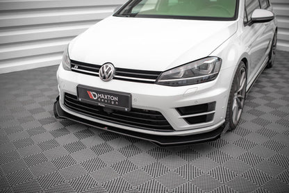 Street Pro Front Ansatz für +Flaps für V.1 + Flaps Volkswagen Golf R Mk7 schwarz Hochglanz