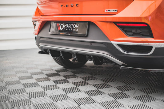 Diffusor Heck Ansatz für VW T-Roc Mk1 schwarz Hochglanz