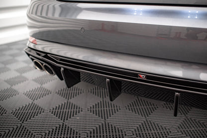 Diffusor Heck Ansatz für Audi S5 F5 Coupe / Sportback schwarz Hochglanz
