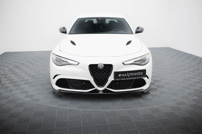 Front Ansatz für Alfa Romeo Giulia Quadrifoglio schwarz Hochglanz