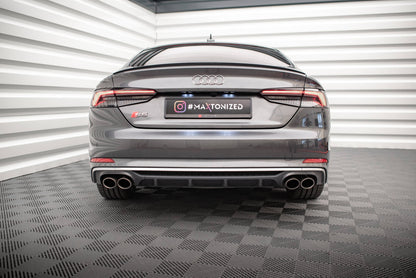 Diffusor Heck Ansatz für Audi S5 F5 Coupe / Sportback schwarz Hochglanz