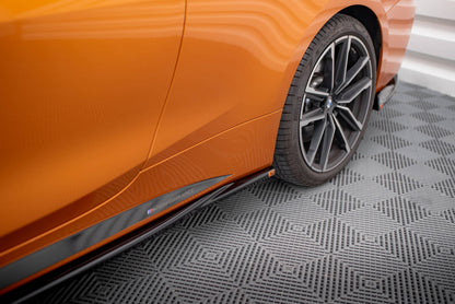Seitenschweller Ansatz für V.3 für BMW 4er M-Paket / M440i G22 / G23 / G22 Facelift / G23 Facelift schwarz Hochglanz