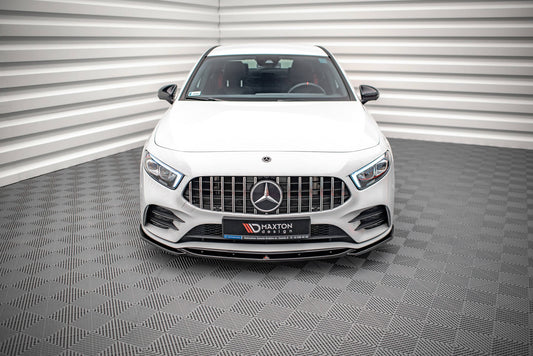 Front Ansatz V.5 für Mercedes A35 AMG / AMG-Line W177  schwarz Hochglanz