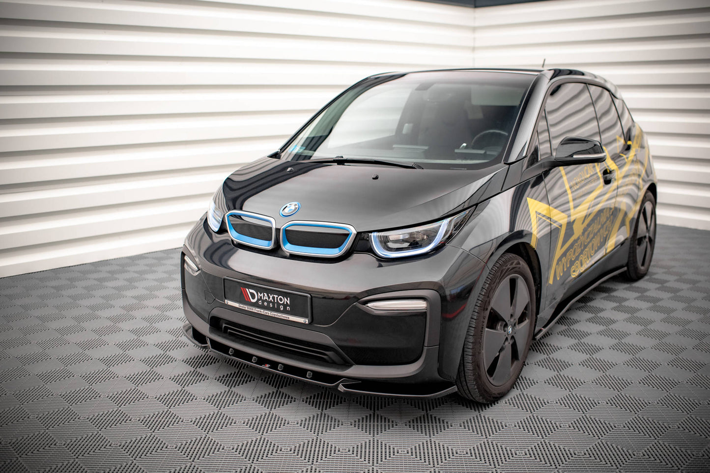 Front Ansatz V.2 für BMW i3 Mk1 Facelift schwarz Hochglanz