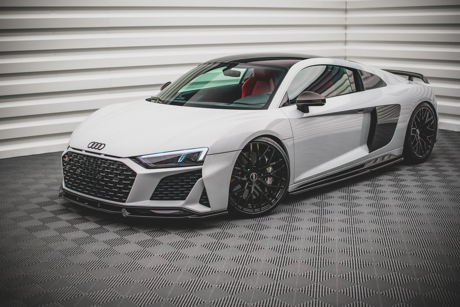 Seitenschweller Ansatz für Audi R8 Mk2 Facelift schwarz Hochglanz