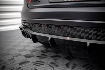 Diffusor Heck Ansatz für Audi RSQ8 Mk1 schwarz Hochglanz
