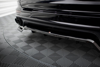 Mittlerer Cup Diffusor DTM Look Heck Ansatz für Porsche Cayenne Mk2 Facelift schwarz Hochglanz