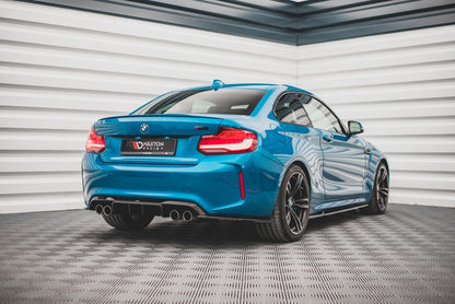 Heck Ansatz Flaps Diffusor V.3 für BMW M2 F87 schwarz Hochglanz