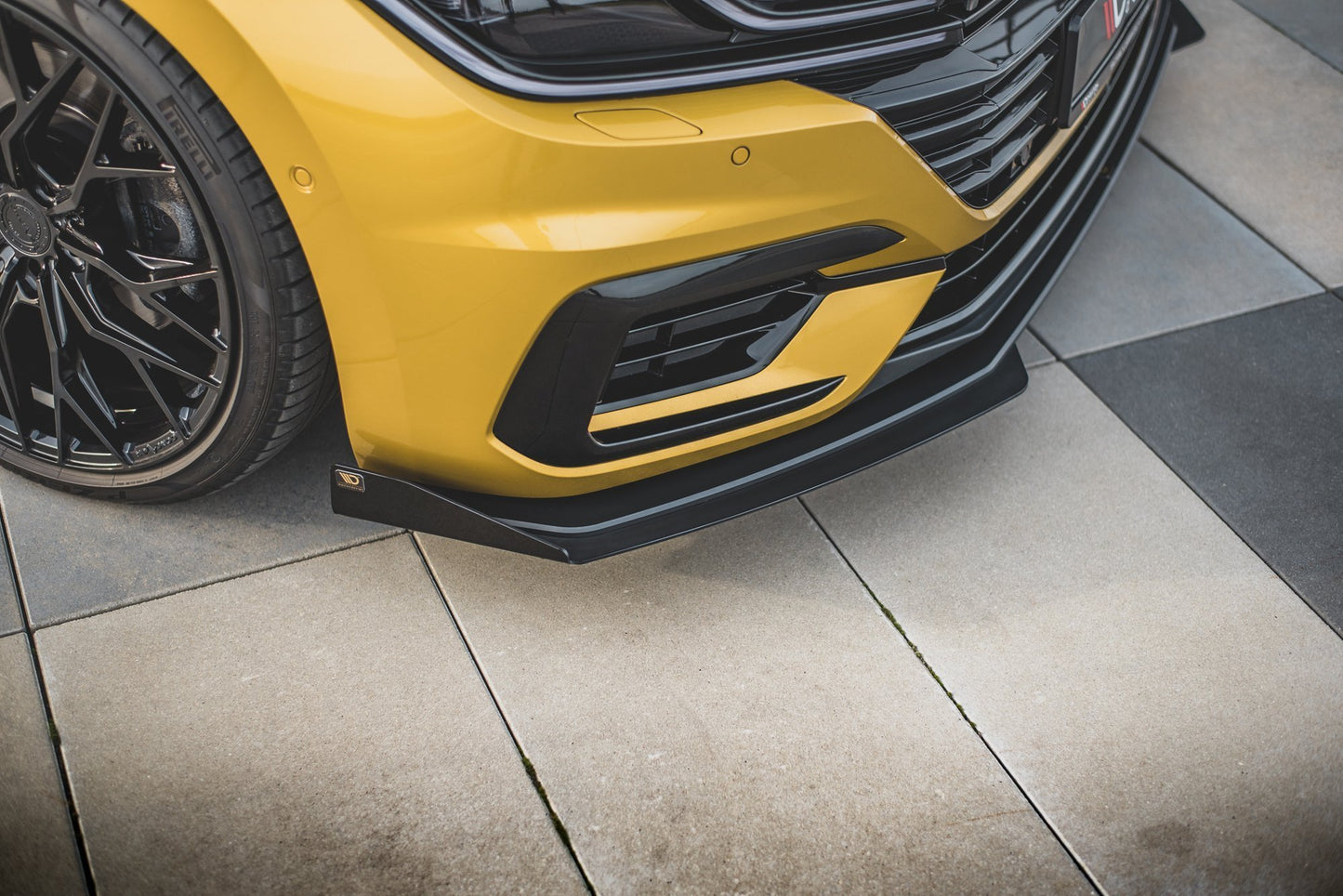 Street Pro Front Ansatz für +Flaps für Volkswagen Arteon R-Line schwarz Hochglanz
