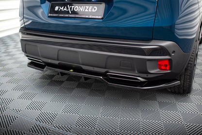 Mittlerer Cup Diffusor DTM Look Heck Ansatz für Peugeot 3008 GT-Line Mk2 Facelift schwarz Hochglanz