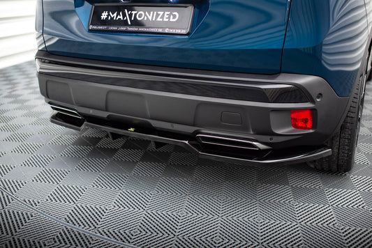 Mittlerer Cup Diffusor DTM Look Heck Ansatz für Peugeot 3008 GT-Line Mk2 Facelift schwarz Hochglanz