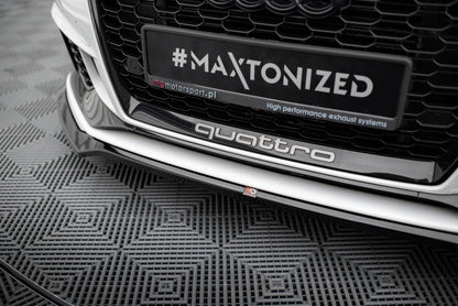 Front Ansatz V.5 für Audi RS3 Limousine 8V Facelift schwarz Hochglanz