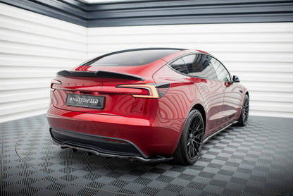 Mittlerer Cup Diffusor DTM Look Heck Ansatz für V.1 Tesla Model 3 Project HighlandFacelift schwarz Hochglanz