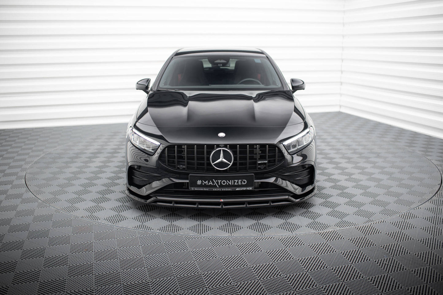 Front Ansatz für Mercedes-AMG A35 W177 Facelift schwarz Hochglanz