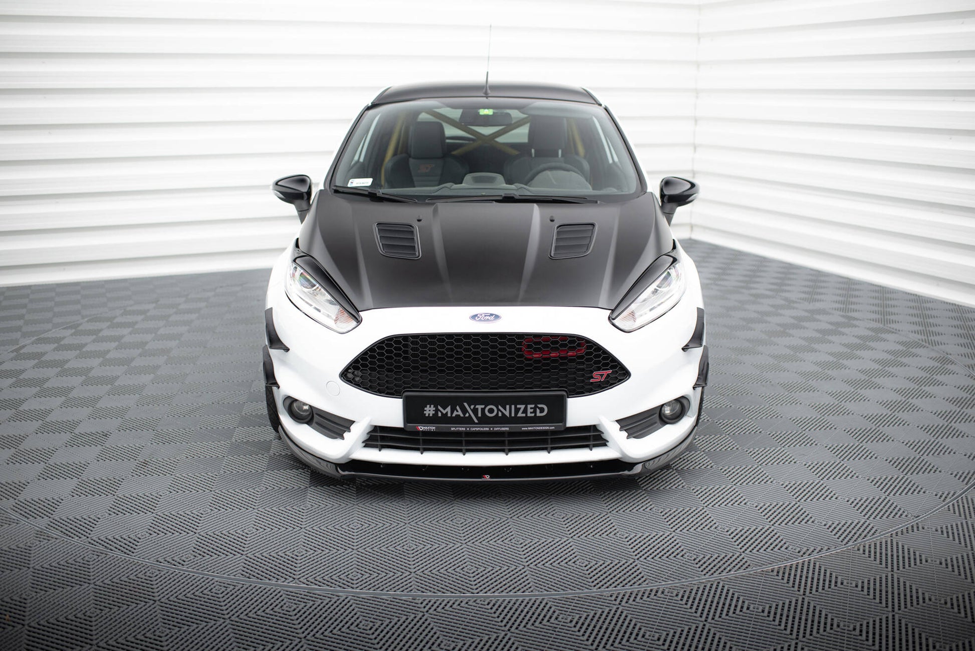 Motorhauben Luftschlitze Ford Fiesta ST Mk7 Facelift schwarz Hochglanz