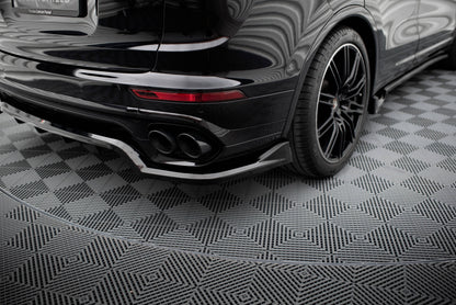 Mittlerer Cup Diffusor DTM Look Heck Ansatz für Porsche Cayenne Mk2 Facelift schwarz Hochglanz