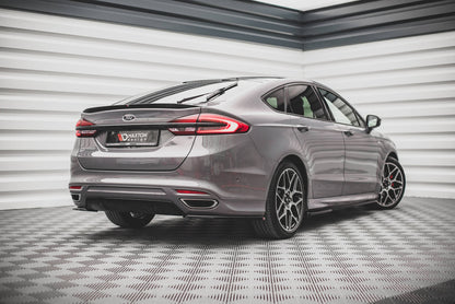 Heck Ansatz Flaps Diffusor V.1 für Ford Mondeo ST-Line Mk5 Facelift schwarz Hochglanz