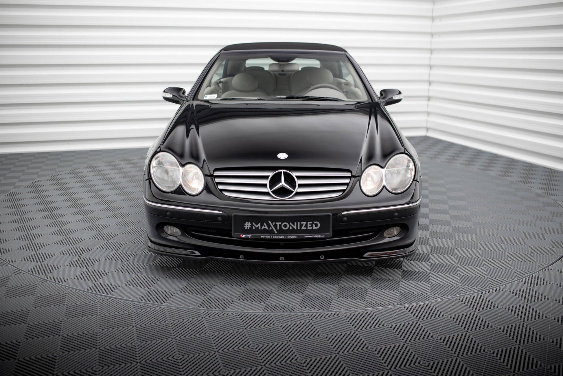 Front Ansatz V.1 für MERCEDES CLK W 209 FÜR STANDARD STOßSTANGE schwarz Hochglanz