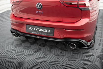 Diffusor Heck Ansatz + Endrohre für VW Golf GTE / R-Line Mk8 / Mk8 Facelift