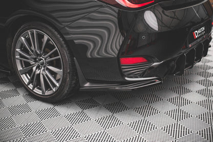 Heck Ansatz Flaps Diffusor für Infiniti Q60 S Mk2 schwarz Hochglanz