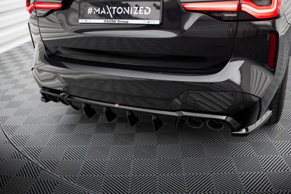 Diffusor Heck Ansatz für BMW X3 M F97 / F97 Facelift schwarz Hochglanz
