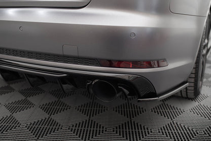 Diffusor Heck Ansatz für Audi A4 S-line B9  (Einzelauspuff li. re.)