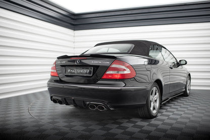 Diffusor Heck Ansatz für Mercedes-Benz CLK W209 schwarz Hochglanz