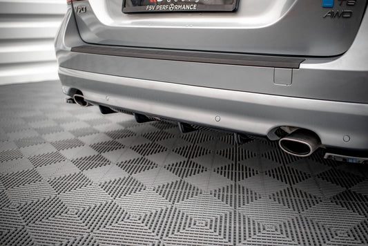 Diffusor Heck Ansatz für Volvo V70 Mk3 schwarz Hochglanz