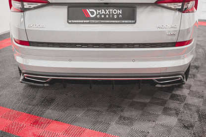 Diffusor Heck Ansatz für Skoda Kodiaq Sportline Mk1 / Mk1 Facelift schwarz Hochglanz
