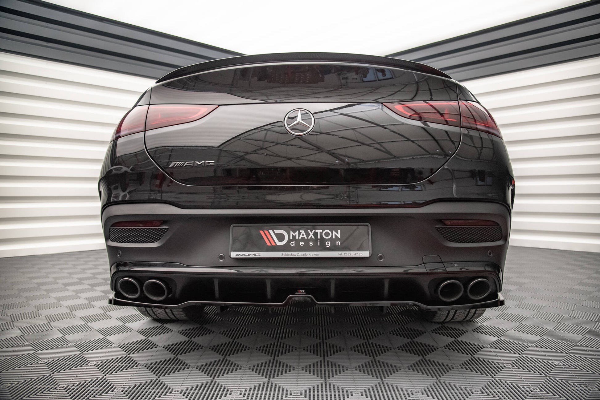 Mittlerer Cup Diffusor DTM Look Heck Ansatz für Mercedes-AMG GLE 53 Coupe C167 / C167 Facelift schwarz Hochglanz