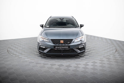 Front Ansatz V.4 für Seat Leon Cupra / FR Mk3 FL schwarz Hochglanz