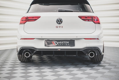 Diffusor Heck Ansatz V.2 für VW Golf GTI Mk8 schwarz Hochglanz