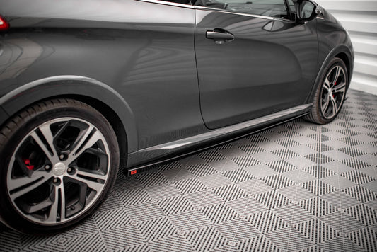 Seitenschweller Ansatz für Peugeot 208 GTi Mk1 schwarz Hochglanz