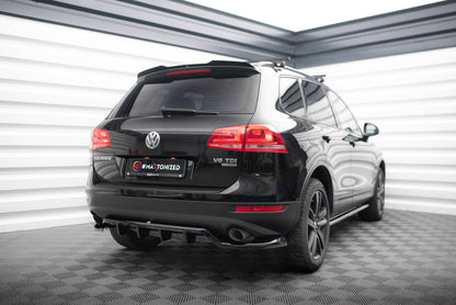 Mittlerer Cup Diffusor DTM Look Heck Ansatz für VW Touareg Mk2 schwarz Hochglanz