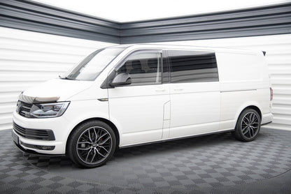 Seitenschweller Ansatz für VW T6 Long Facelift schwarz Hochglanz