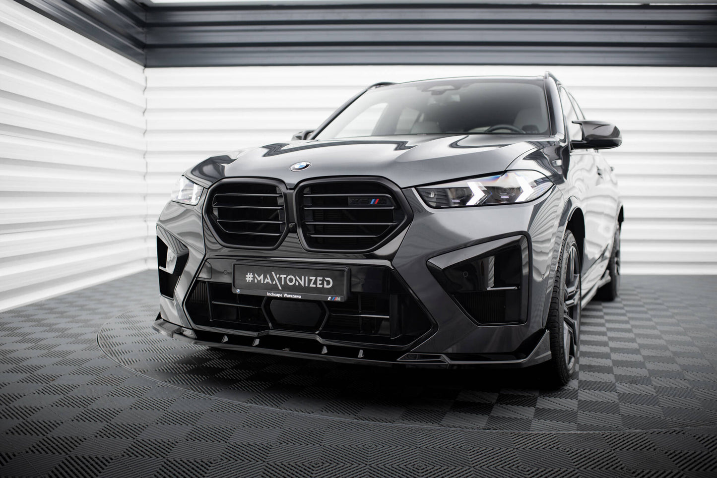 Front Ansatz V.2 für BMW X5 M F95 Facelift schwarz Hochglanz