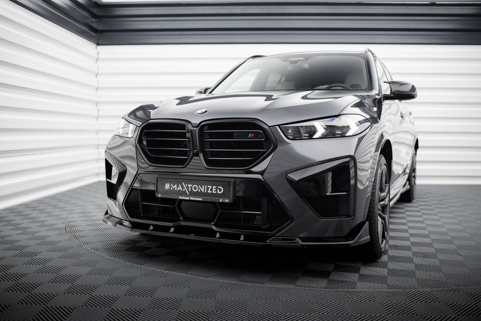 Front Ansatz V.2 für BMW X5 M F95 Facelift schwarz Hochglanz