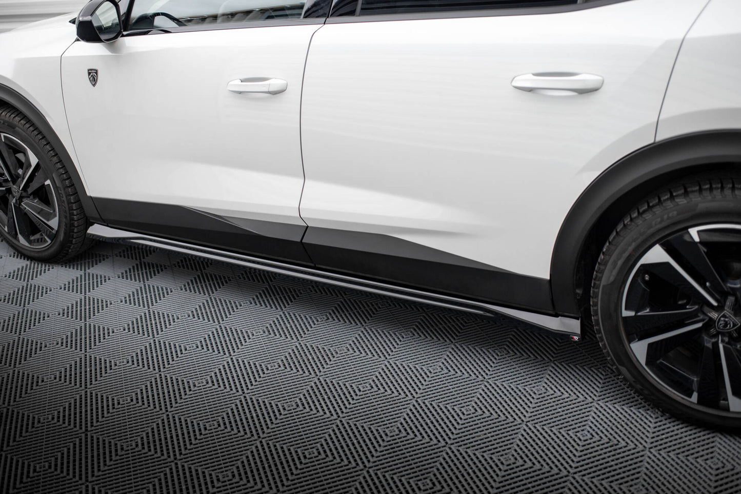 Seitenschweller Ansatz für Peugeot 408 Mk1 schwarz Hochglanz