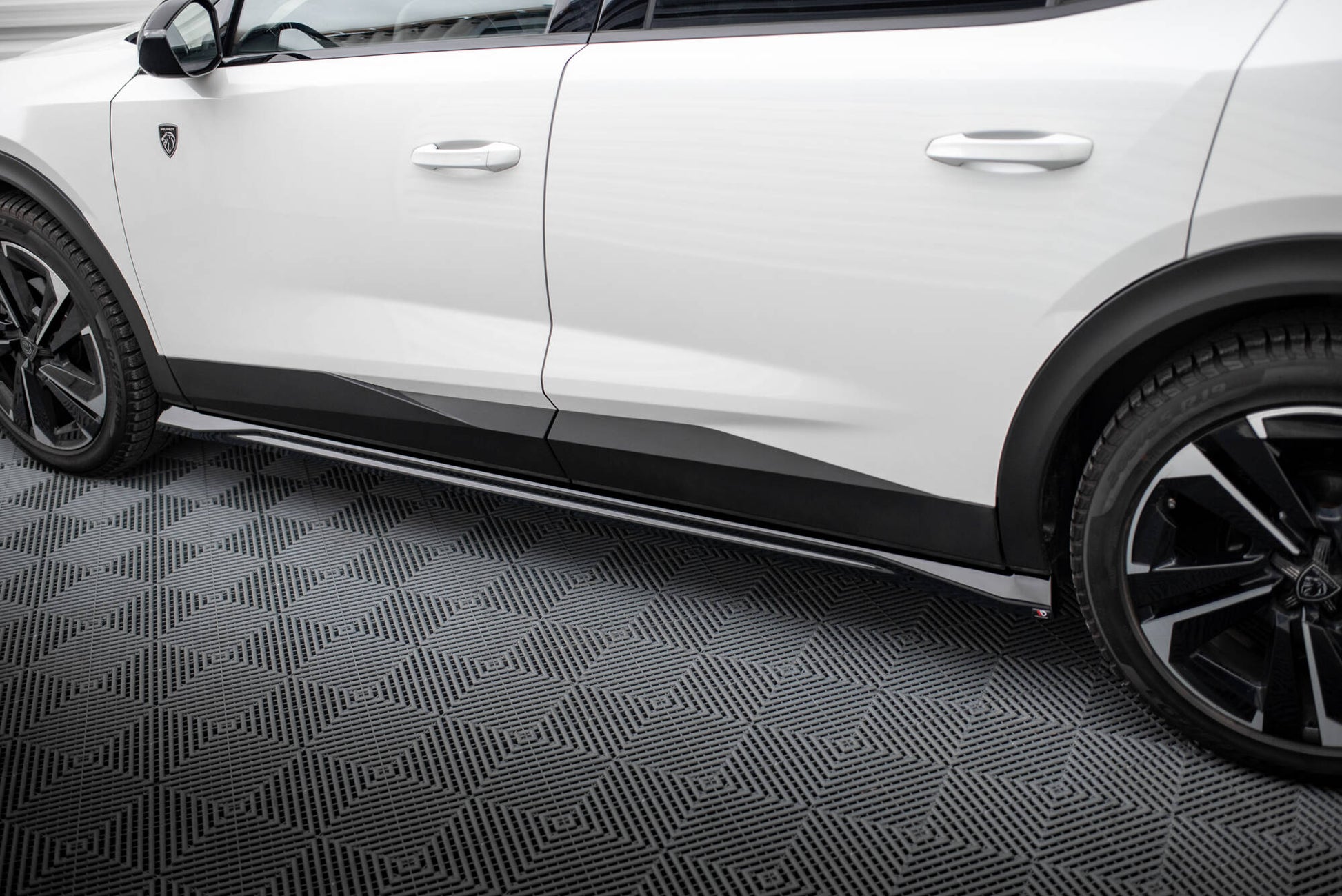 Seitenschweller Ansatz für Peugeot 408 Mk1 schwarz Hochglanz