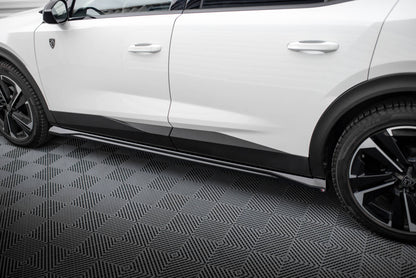 Seitenschweller Ansatz für Peugeot 408 Mk1 schwarz Hochglanz