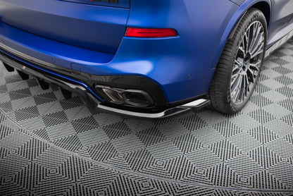 Mittlerer Cup Diffusor DTM Look Heck Ansatz für V.1 BMW X5 M-Paket G05 Facelift schwarz Hochglanz