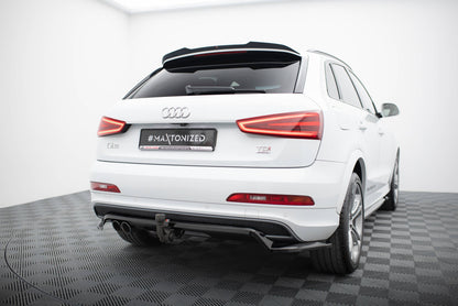 Mittlerer Cup Diffusor DTM Look Heck Ansatz für Audi Q3 S-line 8U schwarz Hochglanz