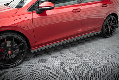 Seitenschweller Ansatz für V.1 für VW Golf GTI / GTE / GTI Clubsport / GTD / R-Line Mk8 schwarz Hochglanz