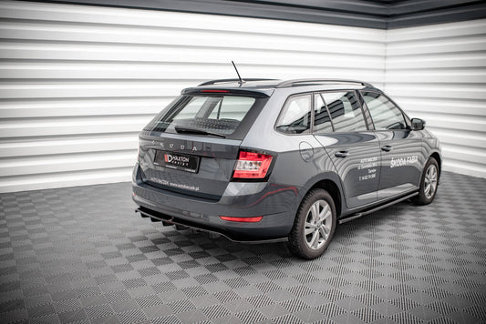 Mittlerer Diffusor Heck Ansatz DTM Look für Skoda Fabia Combi Mk3 Facelift schwarz matt