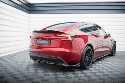 Mittlerer Cup Diffusor DTM Look Heck Ansatz V.2 für Tesla Model 3 Project HighlandFacelift schwarz Hochglanz