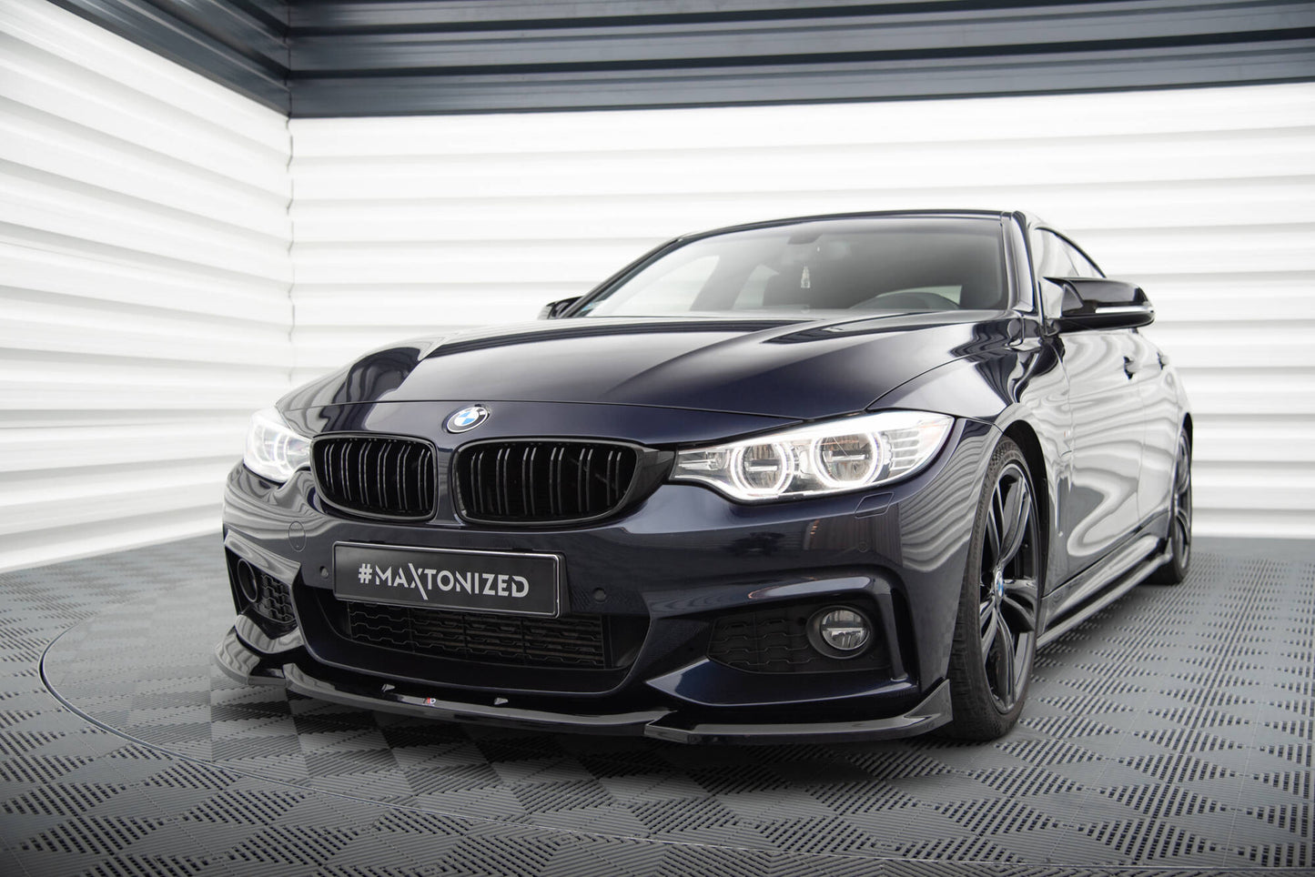 Front Ansatz V.6 für BMW 4er Coupe / Gran Coupe / Cabrio M-Paket F32 / F36 / F33 schwarz Hochglanz